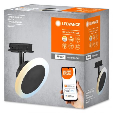 Ledvance SMART+ Wifi 1-Phasen Schienen Leuchtkopf Tracklight Spot Circle Schwarz